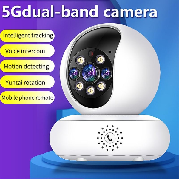 1 stk 720P 2.4/5G Dual Band Wifi IP-kamera Smart Home Security CCTV-system Bevægelsessporing Stemmeintercom Mobil fjernsyn Babyalarm 720P Camera