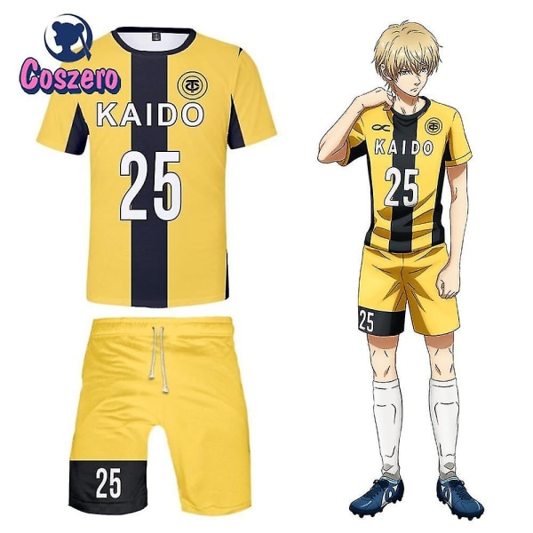 Ao Ashi Cosplay Kostume Kaido Fodboldtrøje Sportstøj Ashito Aoi Eisaku Keiji Uniform Yuma Kanpei Motoki Jun Marchs Asari Tee