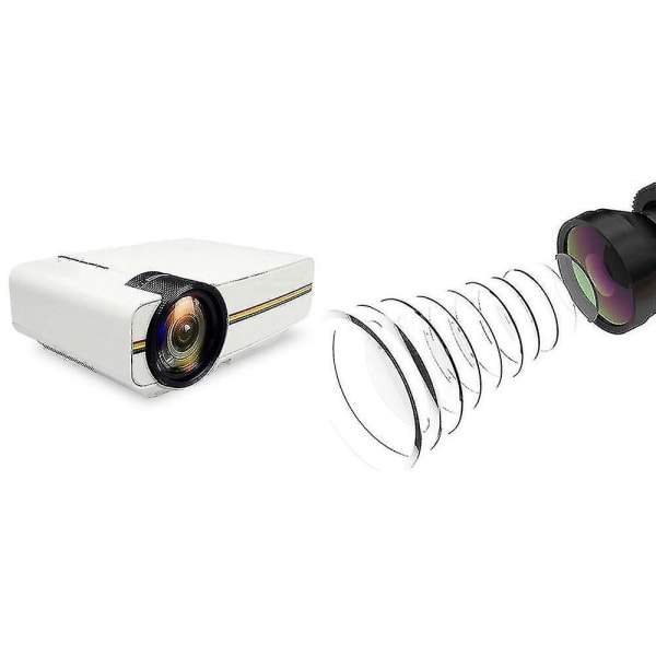 Miniprojektor 1080p bærbar LED-projektor (hvid)
