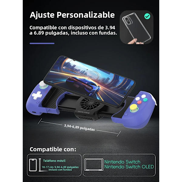 Grå 2.4G Trådløs Spilcontroller, Kompatibel med Linux, Android Telefon, PC og Smart TV, Joystick Gamepad