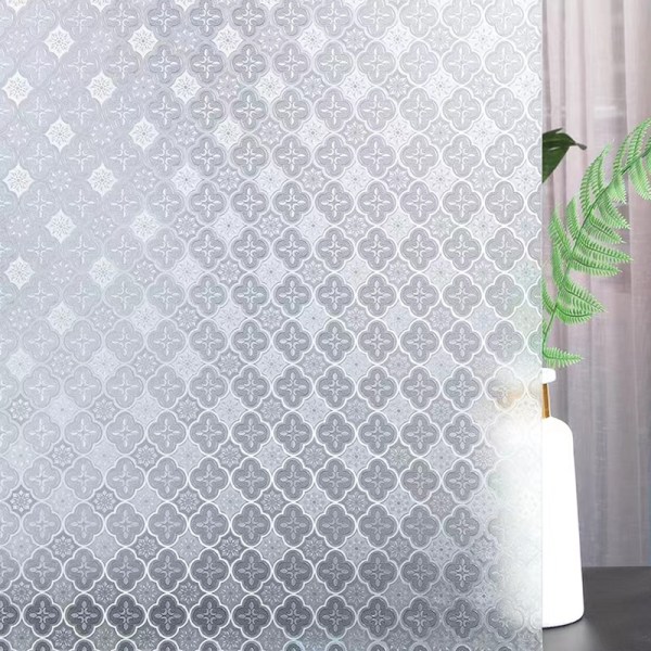 2-pack 2022 Retro Begonia Elektrostatisk självhäftande fri glasfilm Genomskinlig ogenomskinlig Skydd Sekretess Fönsterdekal Badrum Kök Korridorfönster