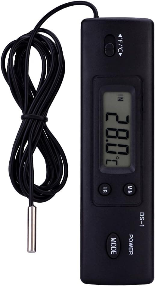 Elektronisk digital LCD-temperaturmätare sensor sond termometer med trådbunden bred LCD-display för kylskåp