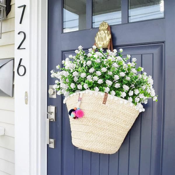 Kunstig blomsterbuket, hvid, 6 bundter