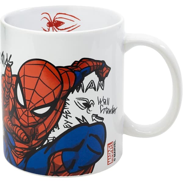 Keramisk mugg med tecknad figur, 325 ml i presentförpackning, Spindelmannen-inspirerad design