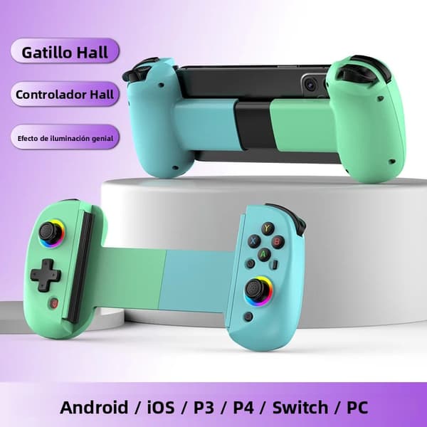 Trådløs Bluetooth-spilcontroller med vækkeur, dobbelt vibration og lys til gaming