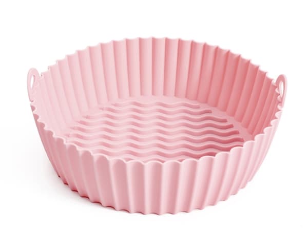 Airfryer Silikone Bageplade Genanvendelig Fryser Tilbehørspude Airfryer Bageplade 100% Spiselig (Pink 7,5\")