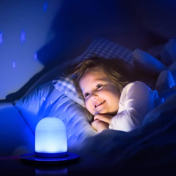 Nattlampe, barnas sengelampe med fjernkontroll, USB-oppladbar med timerfunksjon