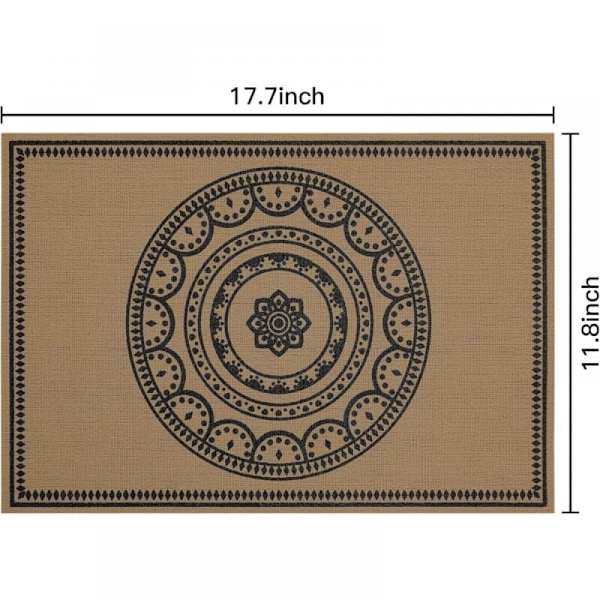 6-pakning rektangulære PVC-brikker, 30x44 cm, lett å rengjøre
