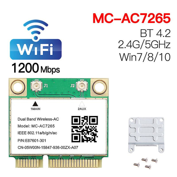 2974mbps Wifi 6 Dual Band Wireless Half Mini Pci-e Network Wlan Wifi Card Bluetooth 5.0 802.11ax/ac 2.4ghz/5ghz Adapter Mu-mimo MC-AC7265