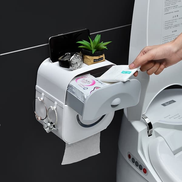 Vedenpitävä WC-paperiteline Seinään Asennettava Paperipyyheteline Rullapaperiteline Kotelo
