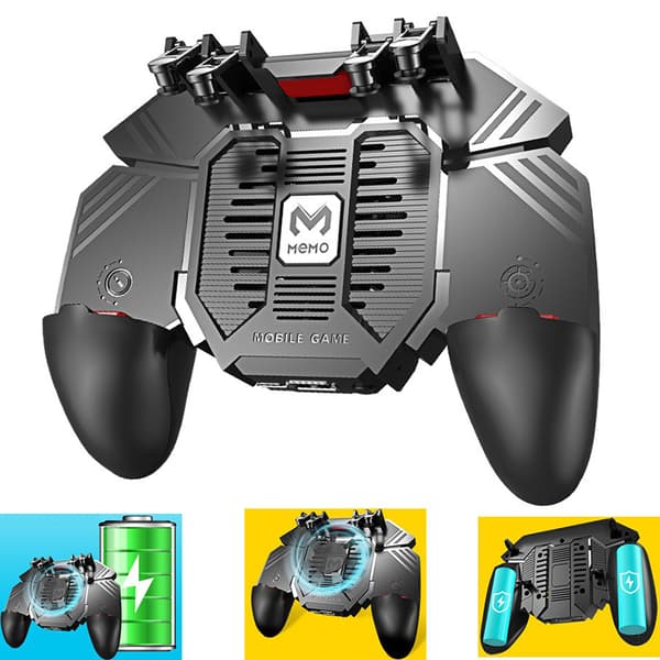 Svart 3D Mobil Spelkontroll, Bluetooth 5.0 Joystick, Kompatibel med iOS och Android, Utdragbar Gamepad