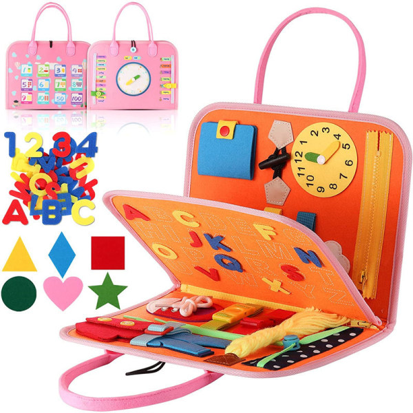 Upptagen Montessori Board för barn, Montessori Board, Activity Board, Lär dig livsfärdigheter Pedagogisk leksakspresent för barn Baby 1-4 år gammal