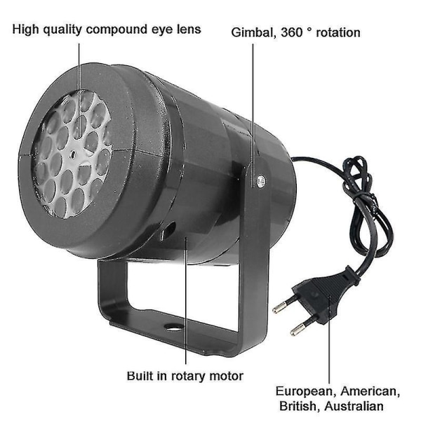 LED-laserprojektor med snöflingor - Ljus för trädgårdsfester 4PCS UK Plug