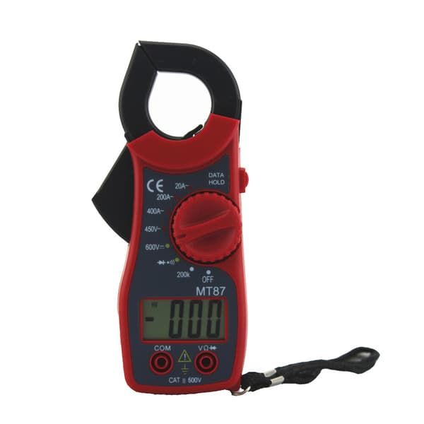 Klem Volt og Amperemeter Digitalt Klem-multimeter AC DC Voltmeter Amperemeter Ohmmeter Volt Tester LCD-meter (rød)