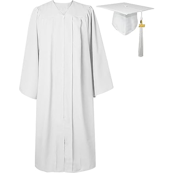 2023 Graduation Hat Cap and Gown (45) Akademisk kostume American Adult High School Master Kvinde Mand 12 Farben