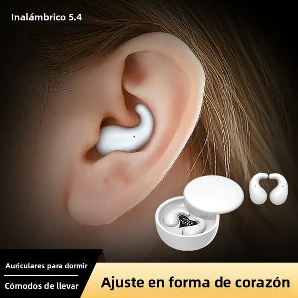 Mini trådlösa Bluetooth-sporthörlurar med stöd för trådlös laddning, diskret design och viloläge.