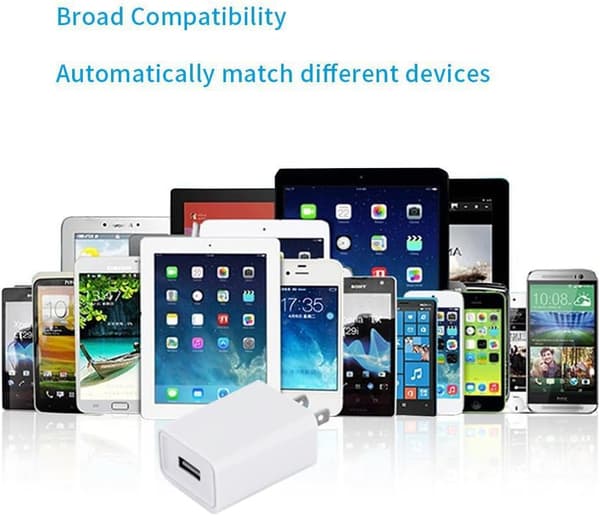 USB Väggladdare 5V 2A AC Adapter, 2-pack, Kompatibel med iPhone, iPad, Samsung, Tablets, Kindle