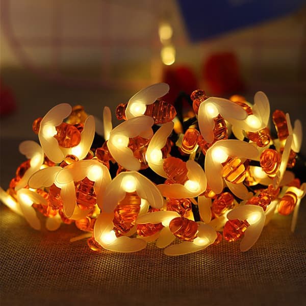 1 stk. solcellehagelys, 5M Bee Fairy String Light 8 moduser Vanntett utendørs/innendørs hagelys (hvit) B