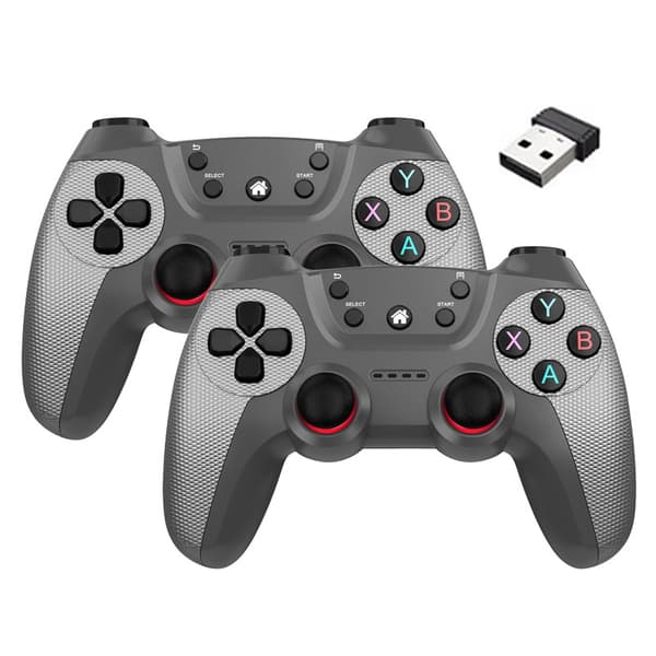 Hvid trådløs controller med dobbelt vibration og lys, 4. generations seks akser