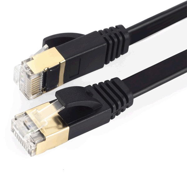 1 bit CAT6 Ethernet-kabel 6 fot, höghastighets 10 Gbps 250 MHz platt internetnätverk LAN-kabel med guldpläterad RJ45-kontakt för router, modem, PC, switch