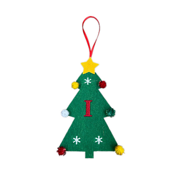 Nye filt juletrpynt 2024 Mini juletrbroderi Engelsk bokstav julepynt Små hengende deler Christmas Tree [I