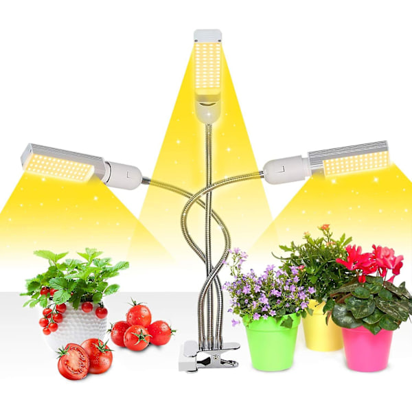 Plantelys, 3/6/12 timers automatisk tænd/sluk, 156 LED'er sollignende fuldspektrum vækstlys, lampe til indendørs planter