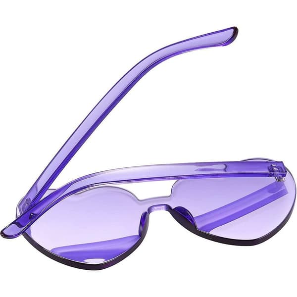 Briller - Hjerteformede solbriller Festsbriller Candy Farve Kærlighed Hjerteformede solbriller - Transparent Lilla 5