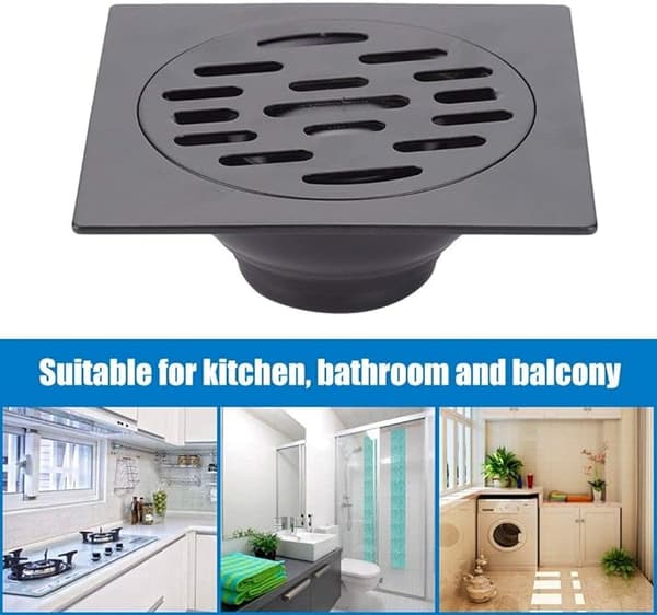 Deodorant dusjgulvsluk rustfritt stål gulvsluk baderomsvask vaskemaskin gulvsluk svart