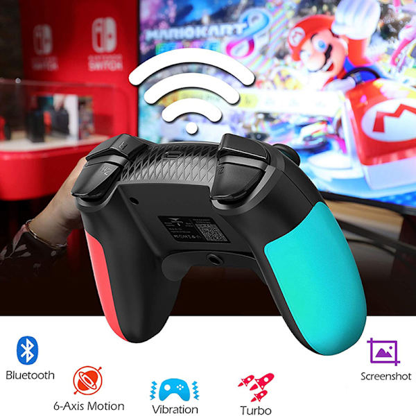 Rød trådløs Bluetooth-spilcontroller, kompatibel med PS3 og PC, gamepad-joysticktilbehør