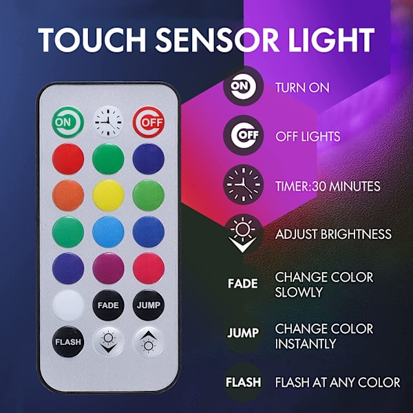 Fjärrkontroll Hexagon Vägglampa, Smart Väggmonterad Touch-Sensi