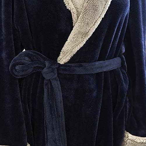 One Piece Dame Lang Badekåbe Varm Vinter Flanell Badekåbe (Navy)