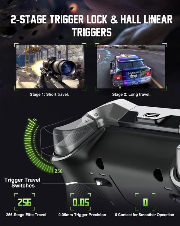 Grøn G21 Mobil Trigger Gamepad med 6-Finger Kontrol, Skyde Spil Tilbehør
