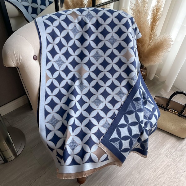 2024 Ny Vintervarm K cashmere-sjal Kvinna Lyxig Design Pashmina Tjock Sjal Filt Bufanda Foulard Resa Poncho Stolar 5
