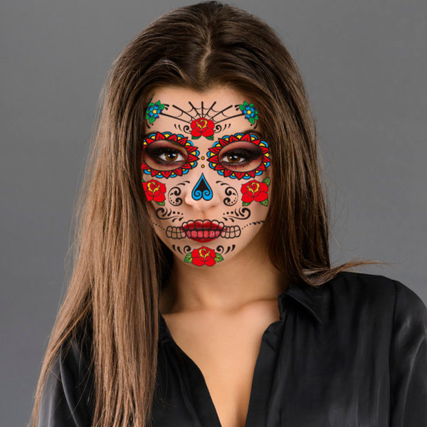 4 st Halloween ansiktsklistermärken Halloween festklistermärke Prop Face