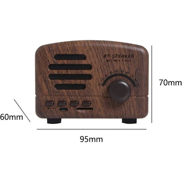 Mini Vintage Radio, Portabel Retro Am Fm Support Card Receiver, Stereo Shortwave Pocket USB Bluetooth högtalare med laddningsbart batteri | Hemmakontor