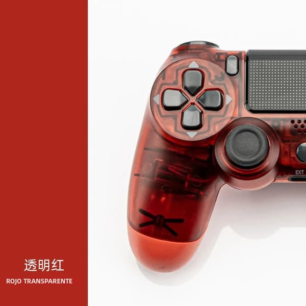 Stjerne Rød Trådløs Bluetooth Controller med PS4/Slim/Pro, Dobbelt Vibration, Kompatibel med Windows, PC, iOS, Android