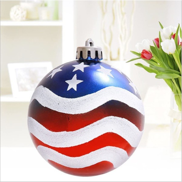 12 st 6cm Ball Ornament - Hängande Ball Flag Ornament , Julgran, USA-tema festtillbehör