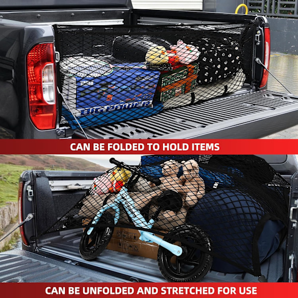 Lastnet til Pickup Truck Ladeflad, Truck Ladeflad Net, Strækbar Mesh Organizer til Pickup Bagagerum, Velegnet til Daglige Lette Laster af Trucks SUV