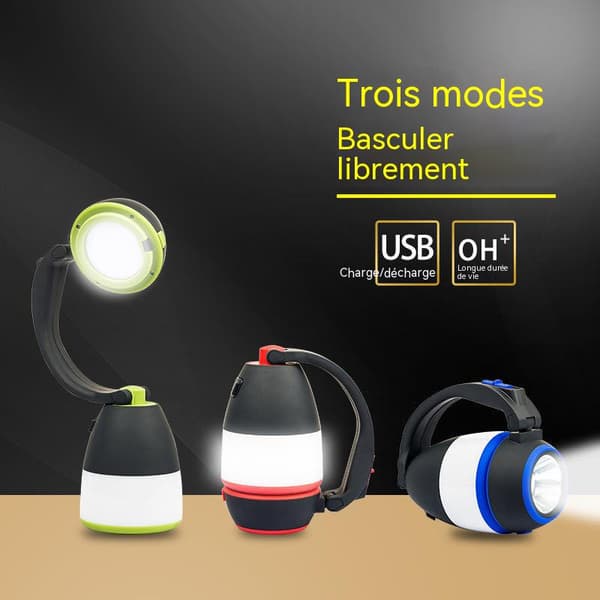 Oppladbar LED-campinglykt, 3 moduser, campinglanterne, camping- og turlys & stormlykt, vanntett A