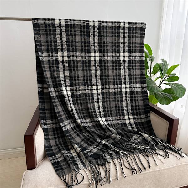 Ny Luksuriøs Vintervarm Sjal Mode Tartan Kvast Mode Sjal Til Mænd Kvinder Fortykkelse Lange Sjal Enkle 200X70cm Wrap Sjal 3