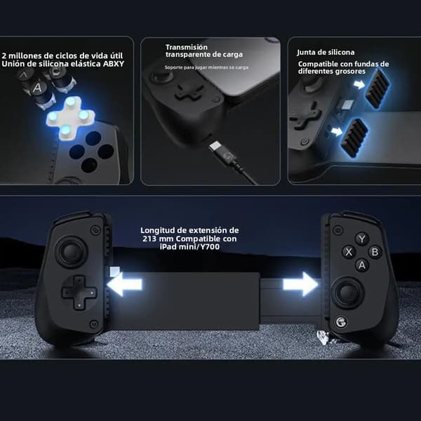 Sort HY 9017 Trådløs Controller, Kompatibel med Switch, PS3, Android, RGB Turbo Dual Motor