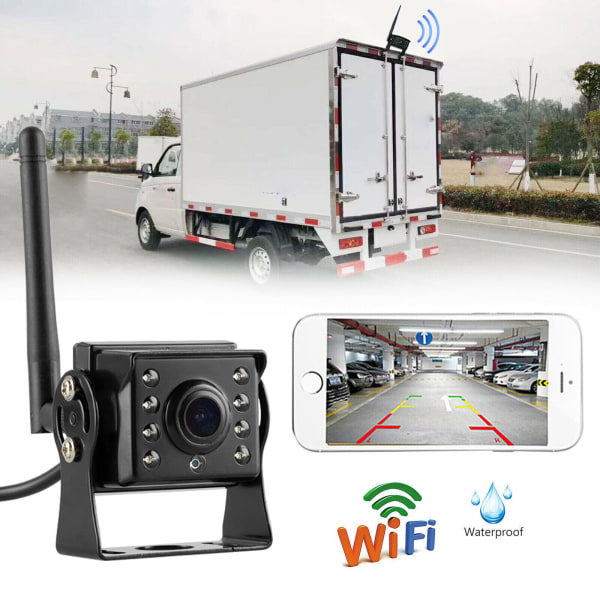 WiFi Trådløs bil Truck RV Trailer bagfra backup kamera CCTV til iOS Android, 1 stk