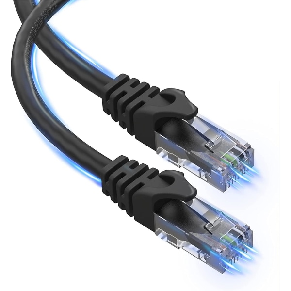Ethernet-kabel Cat6 22M/75ft höghastighets 10Gbps LAN-kabel med  guldpläterad RJ45-kontakt för router, modem, PC, switchar, hubb, bärbar  dator, svart, 1 pack 8c3e | Fyndiq