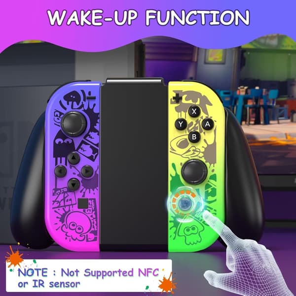Lyseblå trådløs controller, kompatibel med Switch Style Pro Gamepad, Steam, PC, TV, Android, iOS med RGB og vibration