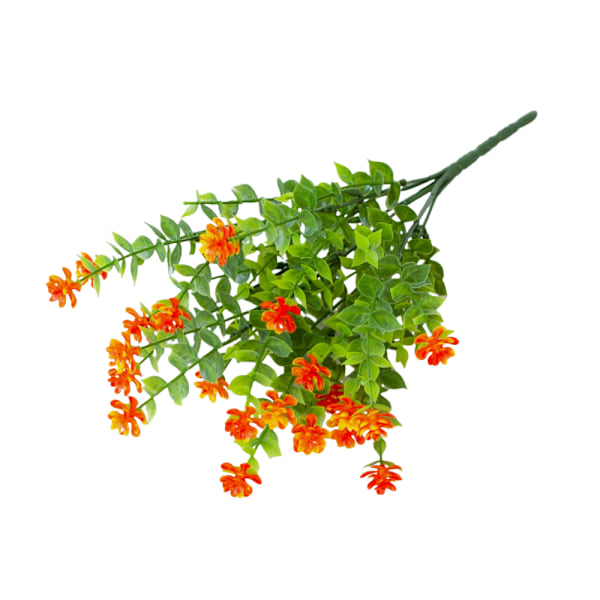 Kunstig blomsterbukett, oransje, 10 bunter