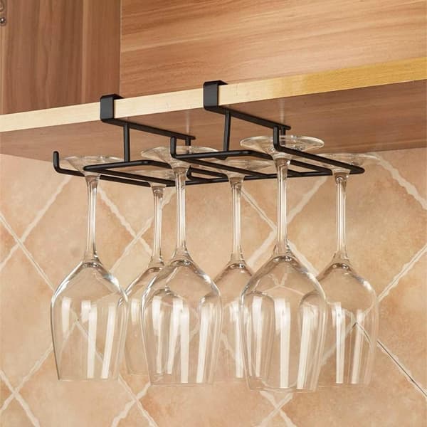 Multifunksjonell Vinglassholder Kaffekoppholder Glasskoppholder (Svart)