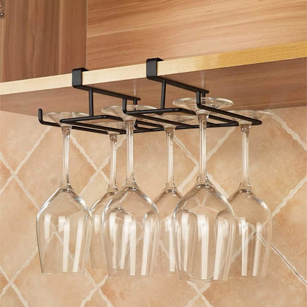 Multifunktionel Vinglasholder Kaffekrus Holder Glas Kopholder (Sort)