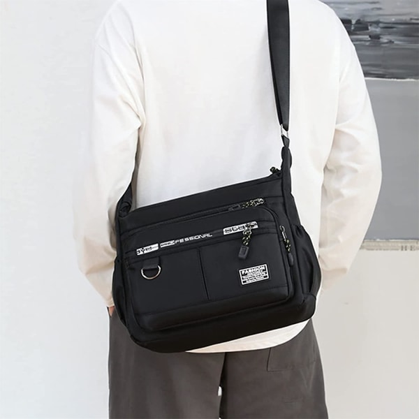 Crossbody-väska för män Messenger-väska med flera fack Casual Business  Messenger-väska Ryggsäck Enkel axelväska Tygväska för utomhusbruk, svart  54f2 | Fyndiq