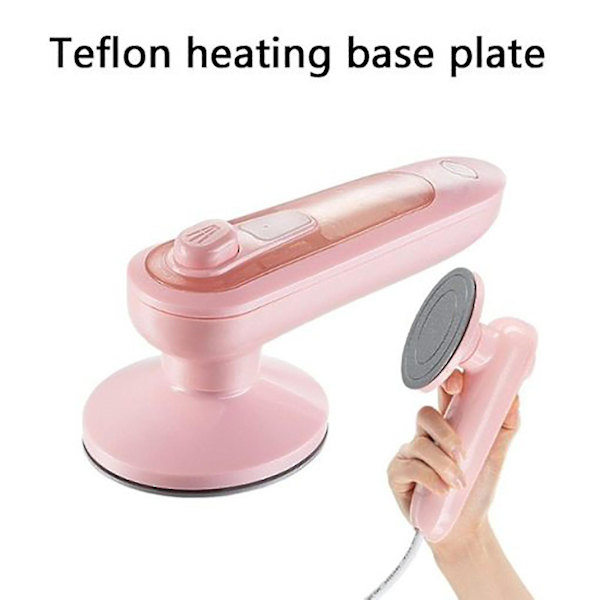Håndholdt Elektrisk Strygejern EU Stik Mini Tøjdamper Tørt Tøj Strygemaskine Pink