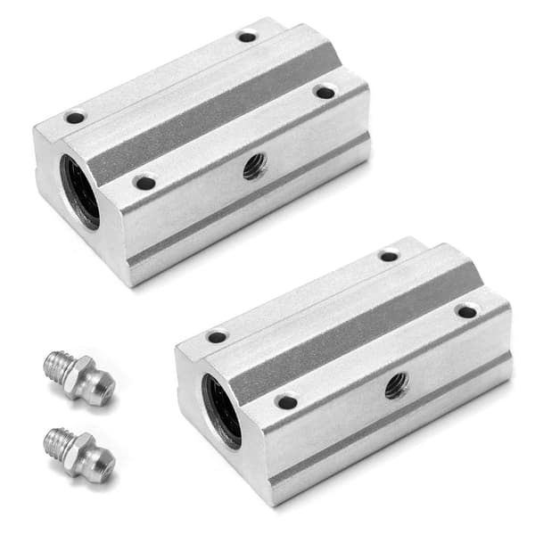 2 st Aluminium Linjär Rörelse Kullager Glidenhet Bussning, Typ CNC Extra Lång Linjär Rullager Glidblock, 12mm Borrdiameter